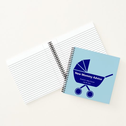 Nieuw Mama Advies Light Blue Boy Baby shower Notitieboek (Binnen)