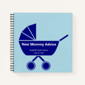 Nieuw Mama Advies Light Blue Boy Baby shower Notitieboek (Voorkant)