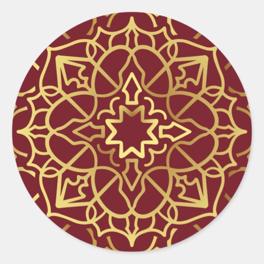 Nieuw Mandala 4 Ronde Sticker (Voorkant)