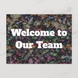 Nieuw medewerker Colorful Swirl Tiled Business Wel Briefkaart