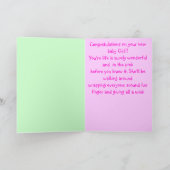 Nieuw meisje gefeliciteerd!! kaart (Binnen)