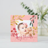 nieuw meisje Merry Christmas Feestdagenkaart (Staand voorkant)