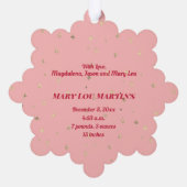 nieuw meisje Merry Christmas Ornament Kaart (Achterkant)