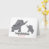 Nieuw meisje op maat van de olifant moeder en kind kaart (Gele Bloem)