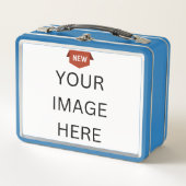 NIEUW! Metalen Lunchbox - Lichtblauw - Aangepast (Voorkant)