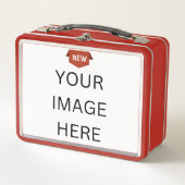 NIEUW! Metalen Lunchbox - Rood - Aangepast (Voorkant)