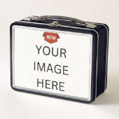 NIEUW! Metalen Lunchbox - Zwart- Aangepast (Voorkant)