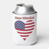 Nieuw Mexicaans-Amerikaans vlaggenhart Blikjeskoeler (Blikje Voorkant)