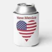 Nieuw Mexicaans-Amerikaans vlaggenhart Blikjeskoeler (Blikje Achterkant)