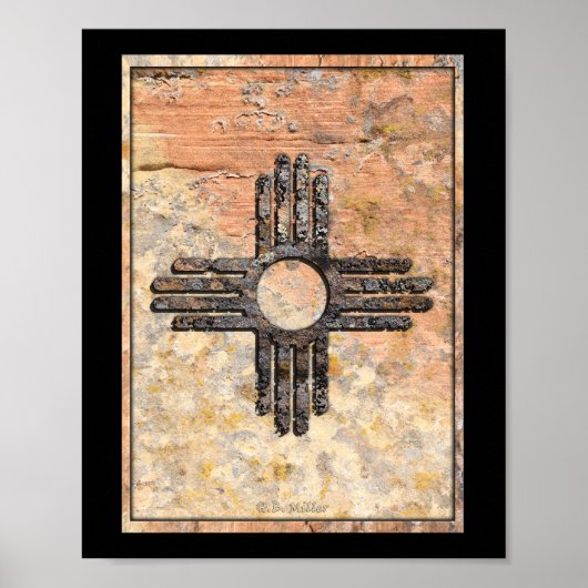 Nieuw Mexicaans Zia Sun Symbol Poster (Voorkant)