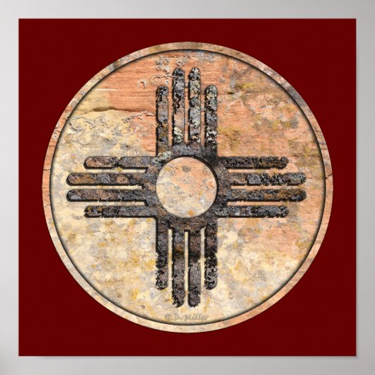 Nieuw Mexicaans Zia Sun Symbol Poster (Voorkant)