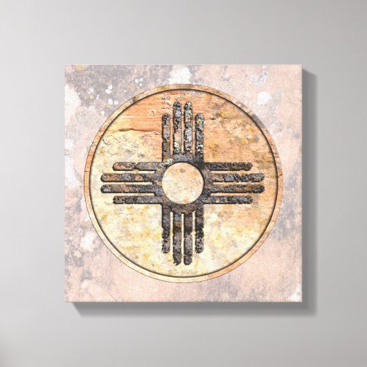 Nieuw Mexicaans Zia Sun-symbool Canvas Afdruk (Voorkant)