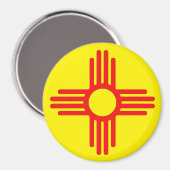 Nieuw Mexicaans Zia Sun-symbool Magneet (Voorkant / Achterkant)