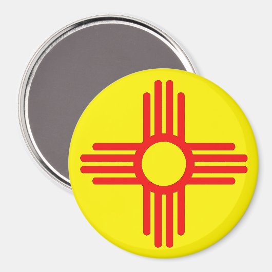 Nieuw Mexicaans Zia Sun-symbool Magneet (Voorkant / Achterkant)