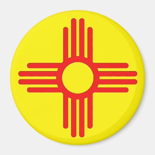 Nieuw Mexicaans Zia Sun-symbool Magneet (Voorkant)