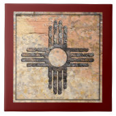 Nieuw Mexicaans Zia Sun-symbool - Talking Canyons, Tegeltje (Voorkant)