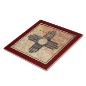 Nieuw Mexicaans Zia Sun-symbool - Talking Canyons, Tegeltje (Zijkant)