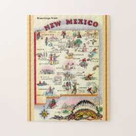 Nieuw-Mexico 11x14 geïllustreerde kaart Legpuzzel