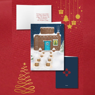 Nieuw Mexico Adobe Kerst Scene Kerstkaart Feestdagen Kaart