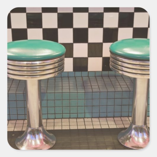 Nieuw Mexico, Albuquerque. De 66 Diner samen Vierkante Sticker (Voorkant)