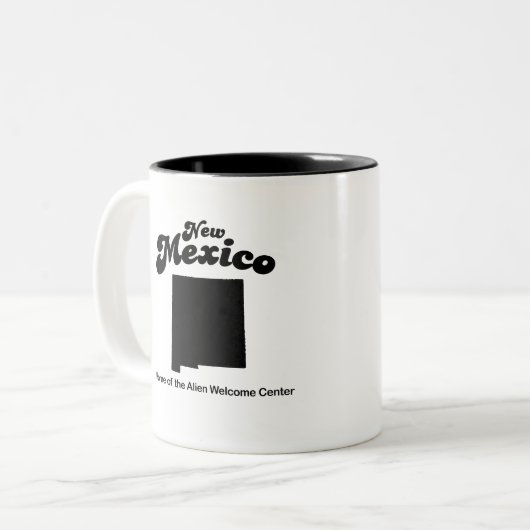 Nieuw Mexico - Alien Welcome Center Tweekleurige Koffiemok (Voorkant links)