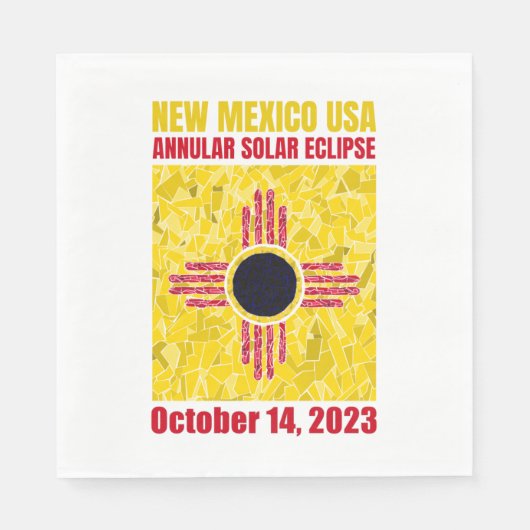 Nieuw Mexico Annular Eclipse Napkin Servet (Voorkant)