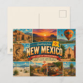 Nieuw-Mexico Ansichtkaart Briefkaart (Voorkant / Achterkant)