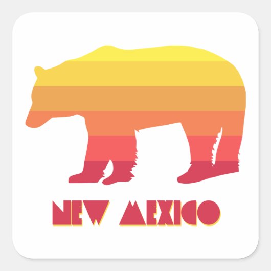 Nieuw Mexico-Beer Vierkante Sticker (Voorkant)