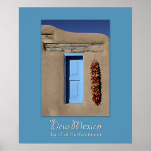 Nieuw Mexico Blue Window Poster