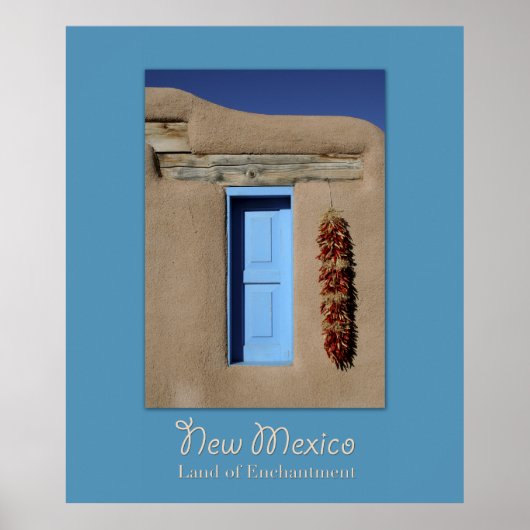 Nieuw Mexico Blue Window Poster (Voorkant)
