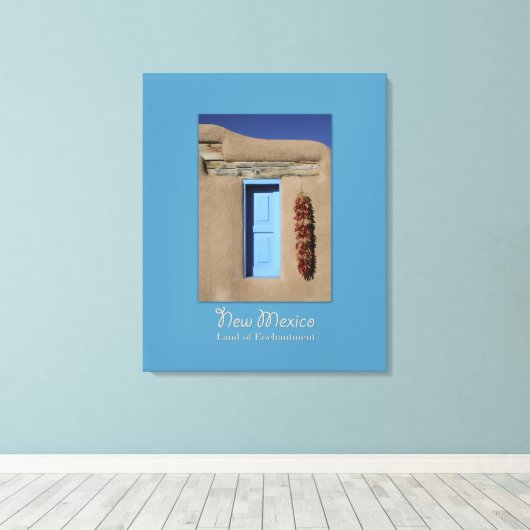 Nieuw Mexico Blue Window Wrapped Canvas (Insitu (Houten vloer))