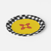 Nieuw Mexico-Bord, buffelvlek VS en Mexicaanse vla Papieren Bordje (Gekanteld)