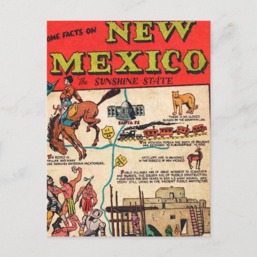Nieuw Mexico Briefkaart (Voorkant)