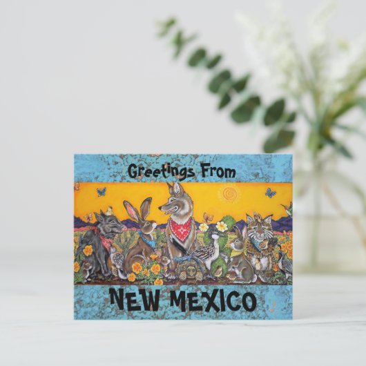 Nieuw Mexico-Briefkaart met woestijn - zuidwesteli Briefkaart (Staand voorkant)