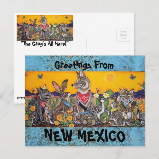 Nieuw Mexico-Briefkaart met woestijn - zuidwesteli Briefkaart (Voorkant / Achterkant)