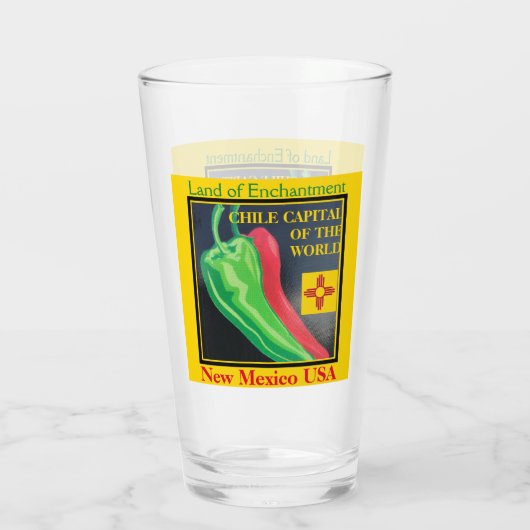Nieuw Mexico Chili Land van Betovering Tea Beer Glas (Achterkant)