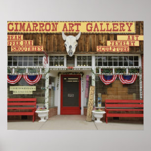 Nieuw Mexico, Cimarron. Cimarron art gallery, New Poster