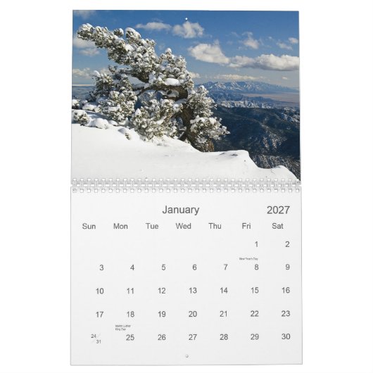 Nieuw-Mexico (en Places West) Kalender (Jan 2027)