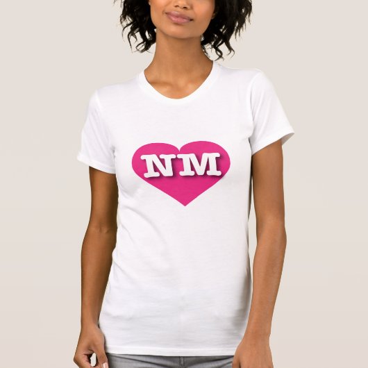 Nieuw Mexico Hot Pink Heart - Ik hou van NM T-shirt (Voorkant)