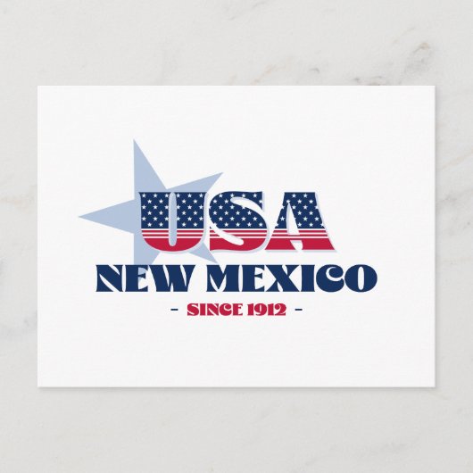Nieuw-Mexico in rood, wit en blauw Briefkaart (Voorkant)