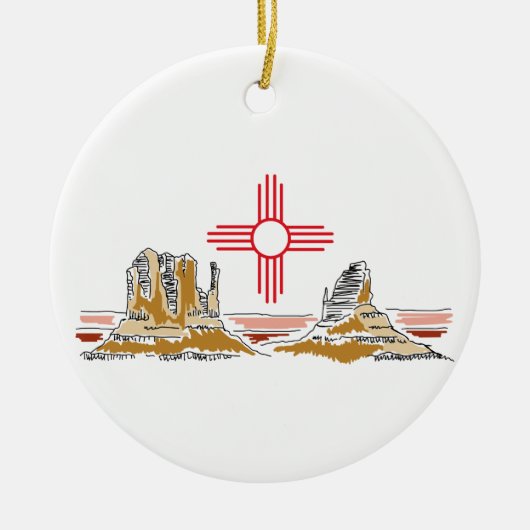 Nieuw Mexico Keramisch Ornament (Voorkant)