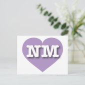 Nieuw Mexico Lavender Heart - Ik hou van NM Briefkaart (Staand voorkant)