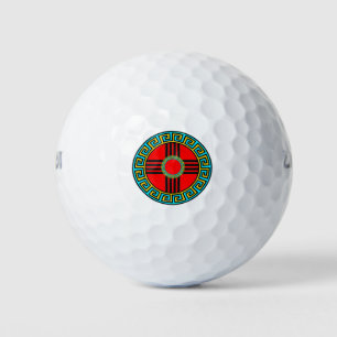 Nieuw Mexico Native American Zia Symbol Golfballen