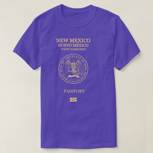 Nieuw Mexico paspoort T-shirt (Design voorkant)