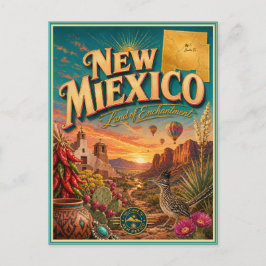 Nieuw-Mexico Retro Reis Souvenir Prentbriefkaart Briefkaart