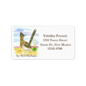 Nieuw Mexico Roadrunner State Vogel Retouradres Etiket (Voorkant)