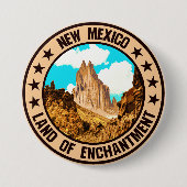 Nieuw Mexico Ronde Button 7,6 Cm (Voorkant)