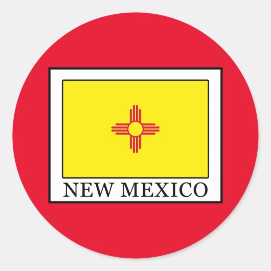 Nieuw Mexico Ronde Sticker (Voorkant)