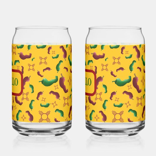 Nieuw Mexico Rood & Groen Chili Tamales Zia Nopale Blikvorm Glas (Achterkant)