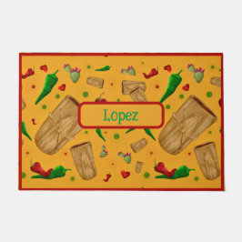 Nieuw Mexico Rood & Groen Chili Tamales Zia Nopale Deurmat